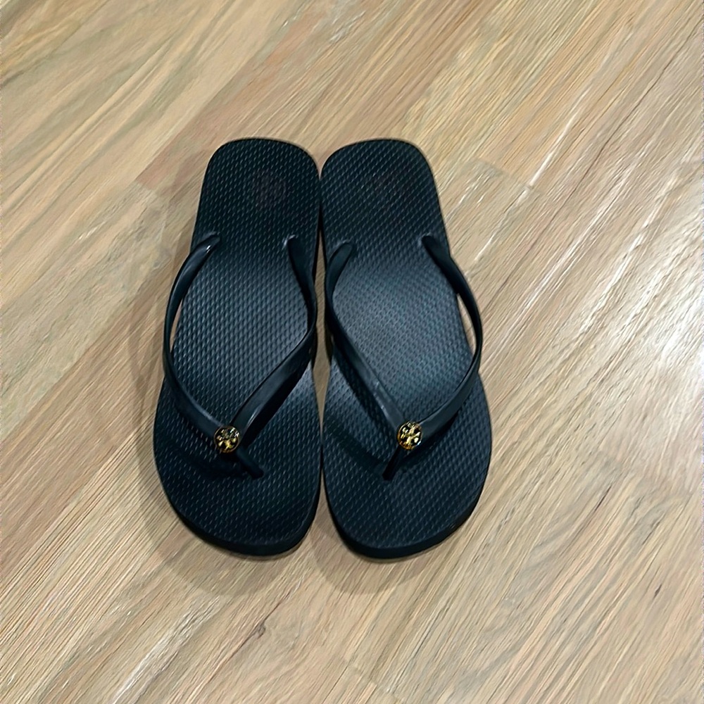 TORY BURCH wedge flip flop, GUC, size 9
